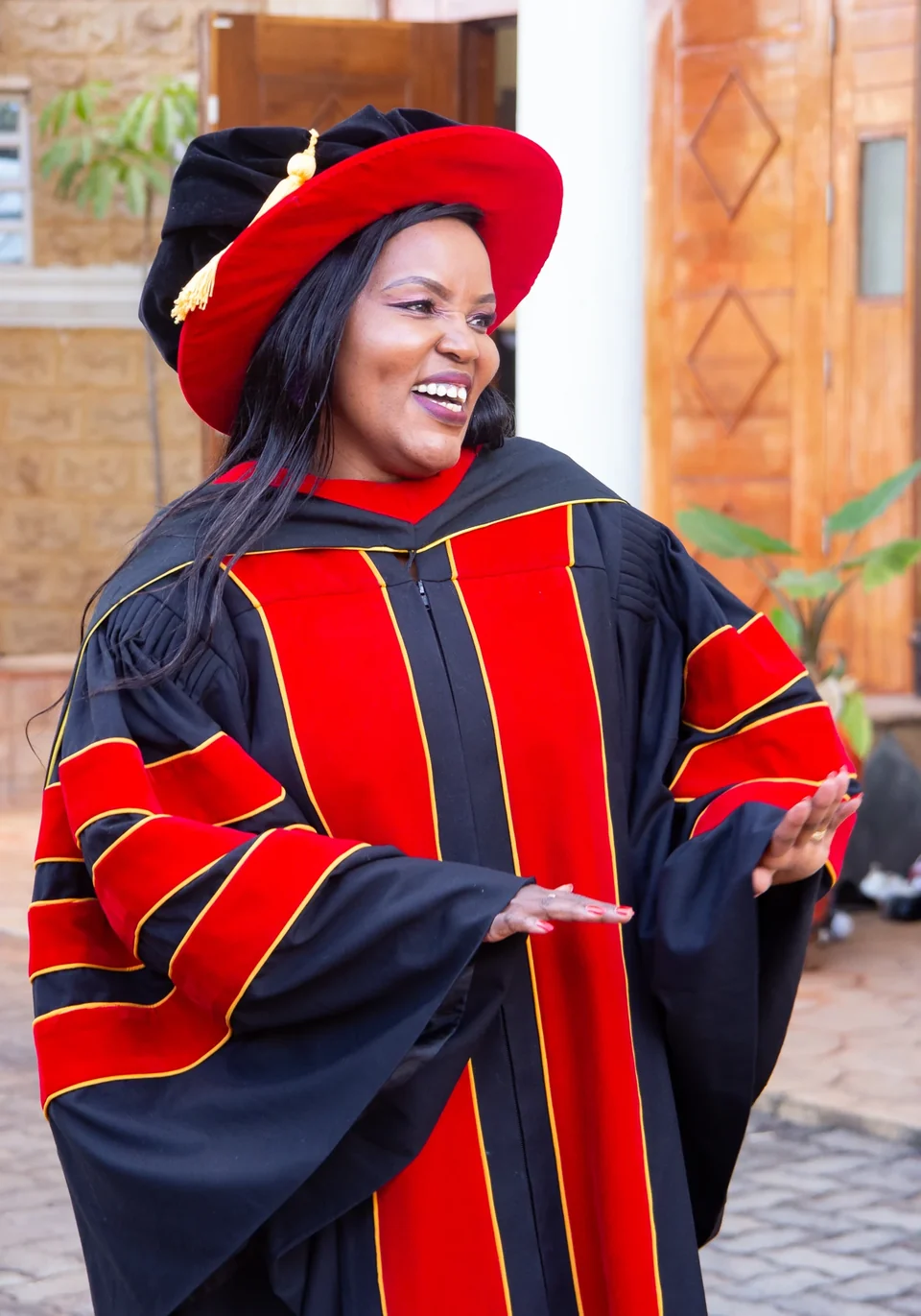 Rev. Dr. Joyce Kariuki celebrating the conferment of her honorary doctorate